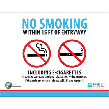 ZING No Smoking Decal, 5X7, 2/PK- Model 1849D
